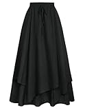 Mittelalter Kleidung Lang Rock Damen Sommer Skirt Maxi Retro Steampunk...