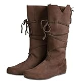 Helltaker Renaissance-Stiefel für Herren, Mittelalter-Stiefel, Cosplay,...