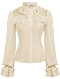 CURLBIUTY Damen Edwardian Button-Down Bluse Retro Gothic Oberteile...