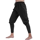 Odizli Mittelalter Kleidung Herren Sommer Leinenhose Lang Wikinger Gothic...