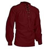 MNSWR Herren Mittelalter Leinenhemd Renaissance Viking Viktorian Steampunk...