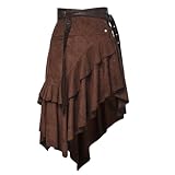 Vintage-Wildlederrock für Damen, Gothic-Punk-Stil, unregelmäßig,...
