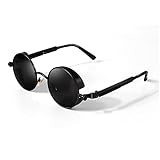 GQUEEN Retro Runde Steampunk Polarisierte Sonnenbrille Herren Damen...