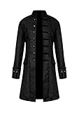 Yming Herrenmode Moda Einfarbig Pirat Menswear Festival Retro Frack Schwarz...