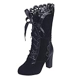 Stiefeletten Damen Mit Absatz - Schnürstiefel Viktorianische Stiefel...