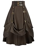 Damen Elegant Cool Vintage Steampunk A-Linie mit Schnalle und Riemen...