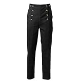 GRACEART Steampunk Gothic Herren Hose Men Lange Casual Hosen Mittelalter...