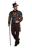 shoperama Steampunk Herren Anzug Braun/Blau Gehrock Hose Kostüm...