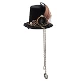 BLESSUME Steampunk Frauen Getriebe Mini Hut Gotisch Zylinder Haarspange (B)