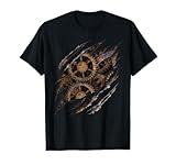 Steampunk T-Shirt mit Uhrwerk, mechanische Zahnräder, Geschenk T-Shirt