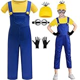 LXWINNER Kinder Halloween Kostüm gelbes T-Shirt mit Hut,Runde Steampunk...