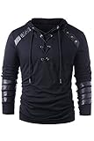 helymore Herren Kordelzug mit Kapuze, Steampunk, Gothic, Sweatshirt,...