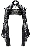 keland Damen Gothic Lolita Spitze Shrug Bolero Oberteil Gotisch Cropped...