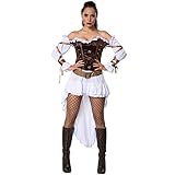 dressforfun 900487 - Damenkostüm Steampunk Palastwache, Satinkleid mit...
