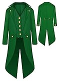 SEAUR Gothic Frack Jacke Jungen Grün Steampunk Mantel Cosplay Kinder...