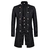 Mantel Herren Schwarz - Herren Gothic Steampunk Frack Mantel Gericht...