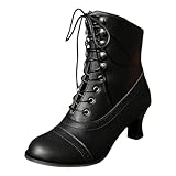 Damen Stiefel Vintage Viktorianische Stiefel Schnüren Gothic Renaissance...