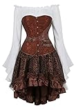 Grebrafan Steampunk Damen Corsage mit Tüll Rock und Piraten Bluse...