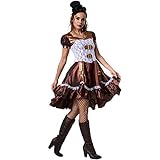 dressforfun 900484 - Damenkostüm Steampunk Lady, Kurzärmeliges Satinkleid...