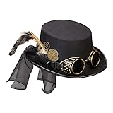 W WIDMANN MILANO Party Fashion 60814 - Steampunk Zylinder, mit Brille und...
