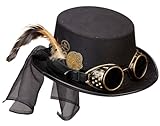 W WIDMANN MILANO Party Fashion 60814 - Steampunk Zylinder, mit Brille und...