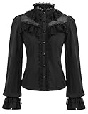 CURLBIUTY Damen Renaissance Korsett Hemd Mittelalter Pirat Steampunk...