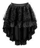KUOSE Damen Steampunk Rock Asymmetrische Chiffon Spitze Tüllrock...