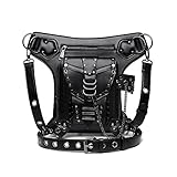 Gothic-Gürteltasche, Leder, Steampunk-Tasche, Geldbörse, Kette,...