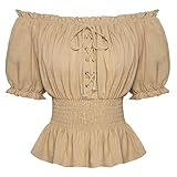 SCARLET DARKNESS Steampunk Damen Piratenhemd Cosplay Korsett Halloween...
