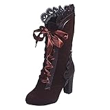 Stiefeletten Damen Mit Absatz - Gothic Stiefel Schnürstiefel...