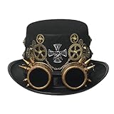 Unisex viktorianischer Steampunk Zylinder mit Brille und Ausrüstung für...