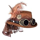 Boland 54562 - Hut Space Punk Deluxe mit Brille, Steampunk Mütze,...
