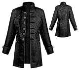 SEAUR Gothic Steampunk Jacke Jungen Schwarz Piraten Mantel Cosplay Kinder...