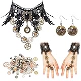 Charfia Steampunk Damen Accessoires, Zahnräder Kostüm, Gothic Schmuck Mit...