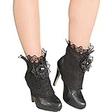 NET TOYS Elegante Stiefelstulpen mit Spitze Gothic Boot Covers Steampunk...