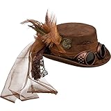 NET TOYS Steampunk Hut Gothic Zylinder braun Viktorianische Kopfbedeckung...