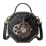 LOVIVER Steampunk Gothic Umhängetasche Geldbörse Umhängetasche PU Leder...