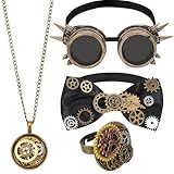 Weploda 4 Stück Steampunk Accessoires, Steampunk Fliege Steampunk...