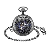 Unendlich U Herren Römische Ziffern Skala Taschenuhr mit Halskette Kette...