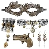 HOWAF Steampunk Accessoires Steampunk Kostüm Damen, Zahnräder Steampunk...