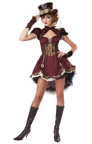 DEGUISE TOI Steampunk-Kostüm Für Mädchen – Weiß-Schwarz, Inklusive Brille, Für Halloween & Karneval